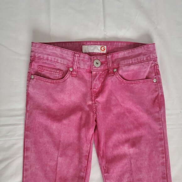 G By GUESS Women's Slightly Faded Super Skinny Denim Jeans Pink Size 26 - Picture 4 of 12